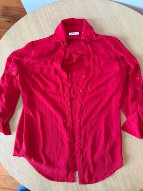 New York & Company Red Button up shirt